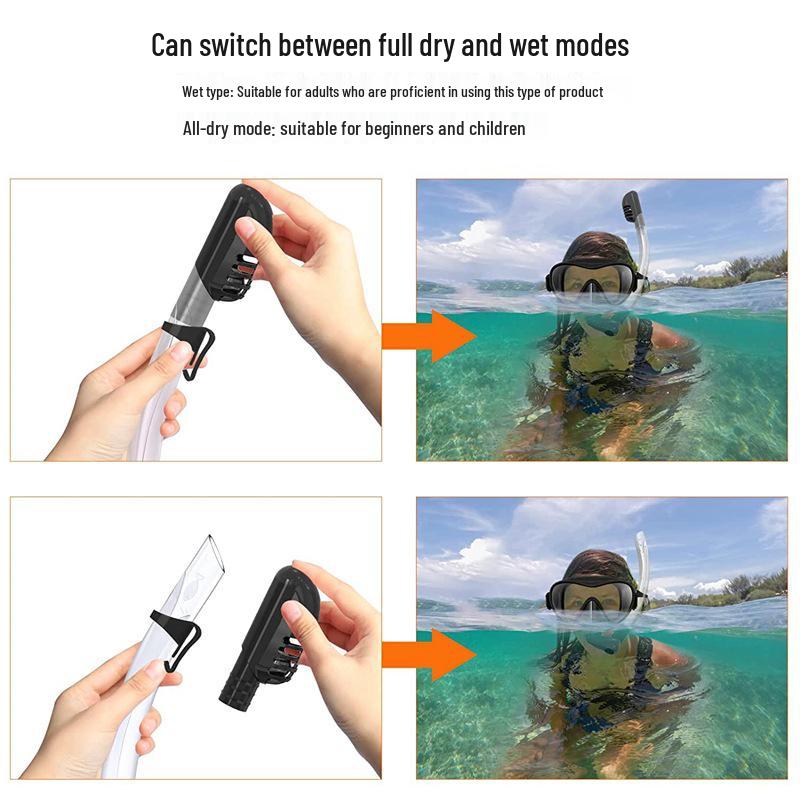 Silicone Dry Snorkel Set with Foldable Tube