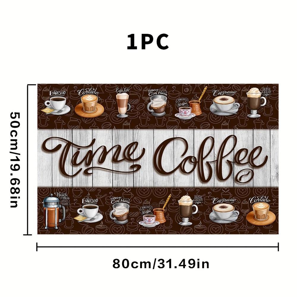 Vintage Espresso-Themed Absorbent Drying Mat - Non-Slip, Easy-Clean Polyester for Coffee Bars & Kitchen Decor, 1pc
