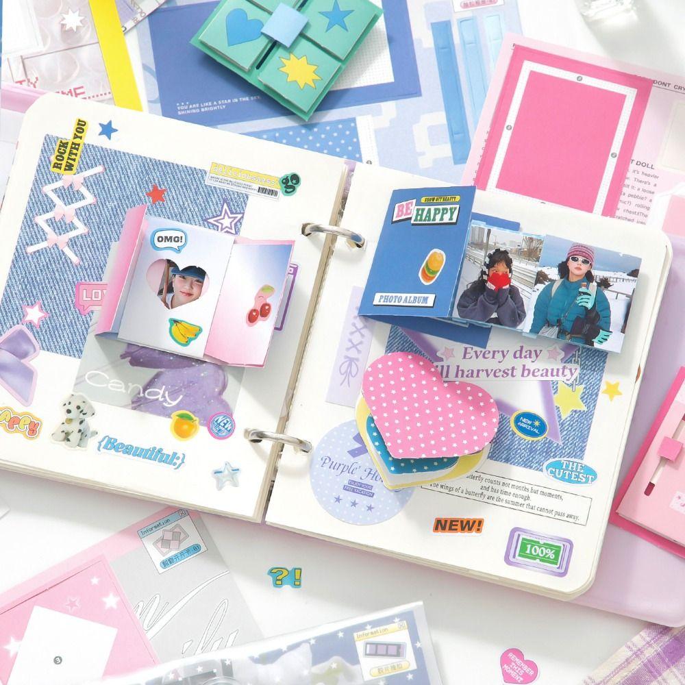 12pcs Journal GO Little Mechanism Material Pack No Cutting Memo Pads  Scrapbooking Decoration