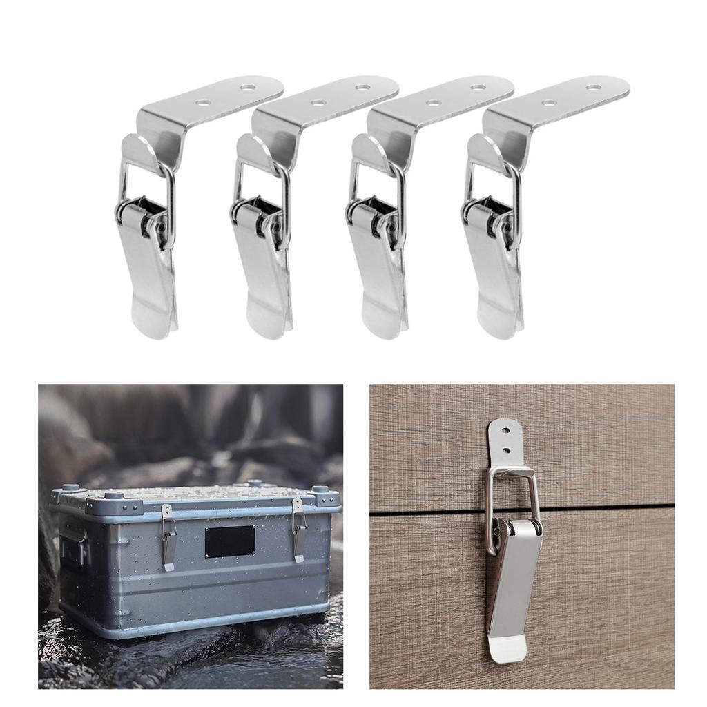 4pcs Steel Toggle Latches 90 Degree Box Lock Small Corner Hasp Multipurpose Latches Simple Installs for Cases & Cabinets
