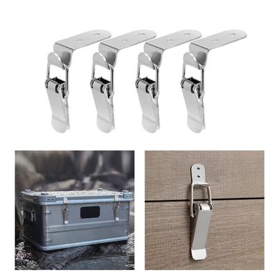 Set of 4 Steel Case Clamps Right Angles Lock Fast Release Catch Locks 90 Degree Closure with Box for Toolboxes & Storage
