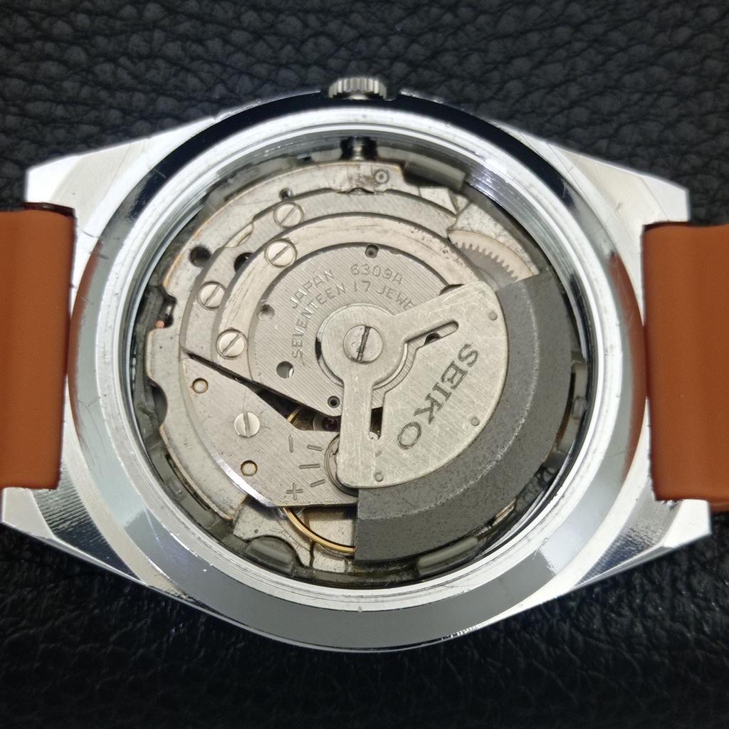 AUTOMATIC VINTAGE REFURBISHED SEIKO 5 6309A JAPAN MENS ORANGE WATCH a442588-1