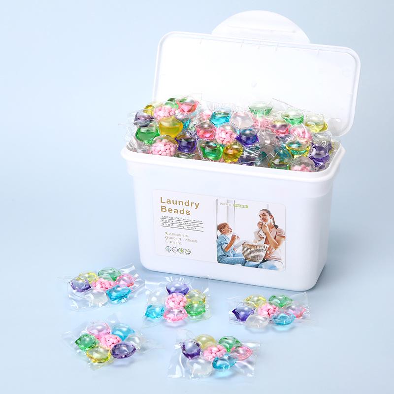 3-in-1 Laundry Capsules: Long-Lasting Fragrance, Highly Concentrated Detergent, Powerful Stain Removal, Three-Chamber Beads.