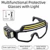 Waterproof Headlight Glasses Adjustable Goggle Light Hands-Free Headlamp Glasses  Biking