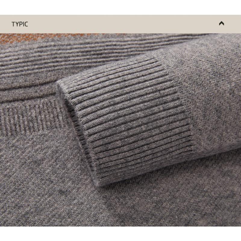 Men S Thick Knit Sweater Business Casual Long Sleeve Crew Neck Pullover