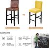 Waterproof Short Back Bar Chair Cover Solid color Stretch Swivel Chair Cover Stretch Small Size Bar Stool Seat Covers for Hotel Banquet Dinin