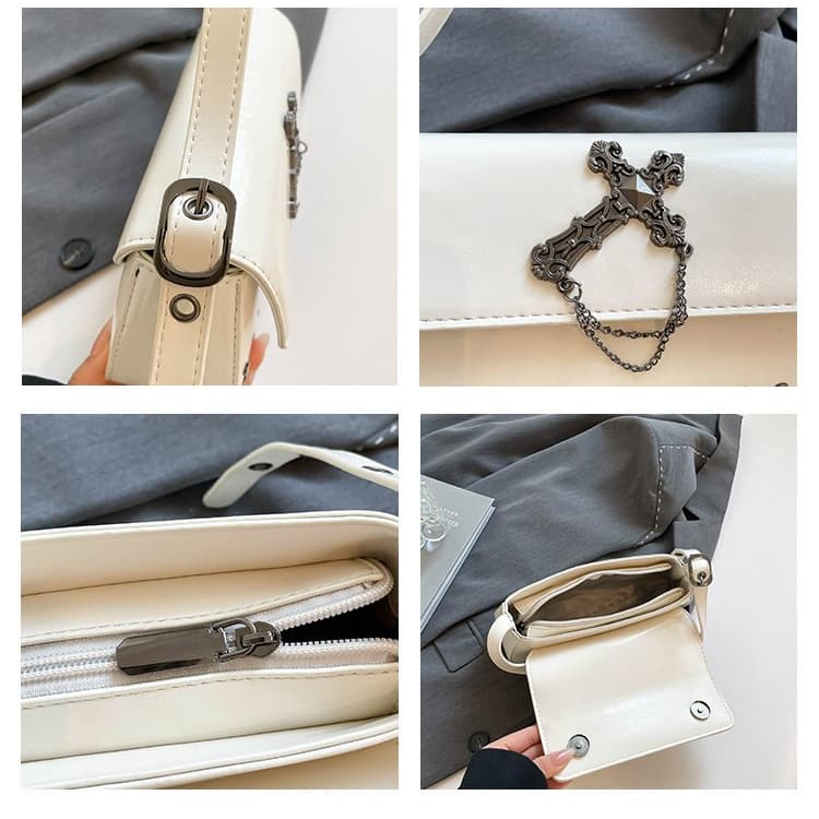 Nieten-Kreuz-Achseltasche Damen-Schultertasche