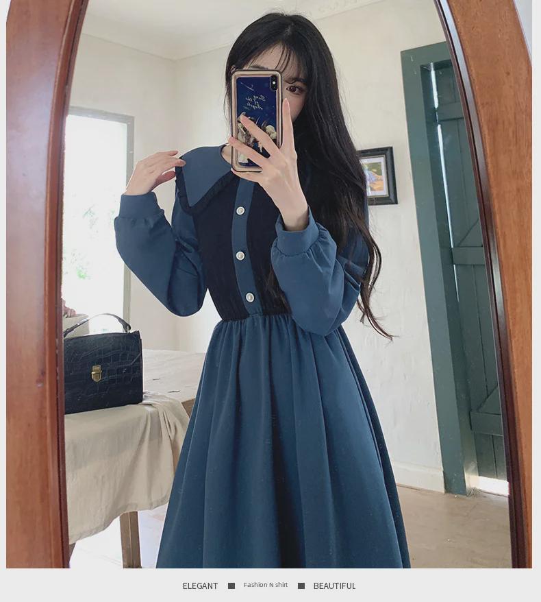 2024 French Retro Contrast Color Dress: Slimming, Comfortable, Elegant Long Dress for Women.