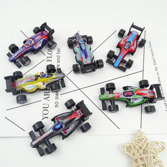 12Pcs Kids Racing Car Toy Pull Back Formula 1 Race Car Model Metal Body Rubber Wheels Die-cast Vehicle Decoration Toddlers Boys Birthday Gift