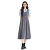 Age-Defying Preppy Vest Dress Set for Female College Students - Ideal for Exams & Interviews, Includes Shirt and Vest Dress