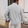 Camisa de Golf Waffle para Hombre Manga Larga Cuello Campana Camisa Botonadura Parcial Camisa Casual para Vacaciones Oficina Fiesta Cita