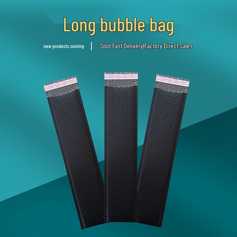 140g Black Matte Bubble Envelope - Long Strip, Thickened Film Foam Bag