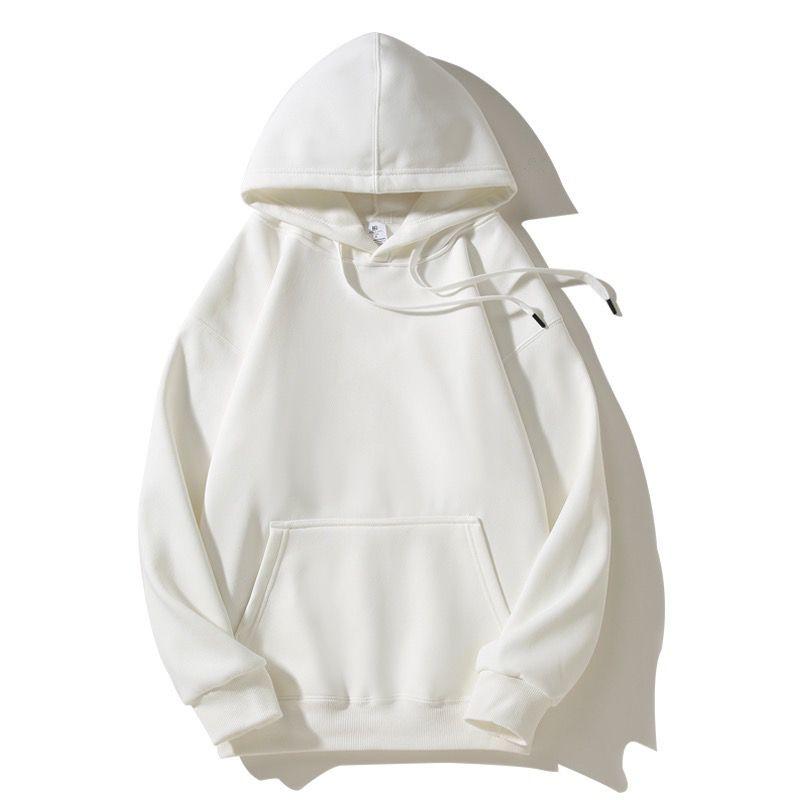 Spring Solid Color Thick Hooded Sweater Solid Color Retro Casual Hoodie for Men and Women