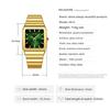 Mens Minimalist Square Analog Watch Luminous Date Waterproof Steel Strap Casual Business Quartz Wristwatch