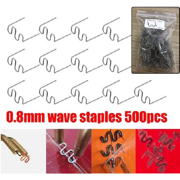 500 Pcs Standard Pre-Cut 0.8mm Wave Hot Staple For Plastic Stapler Repair Welder