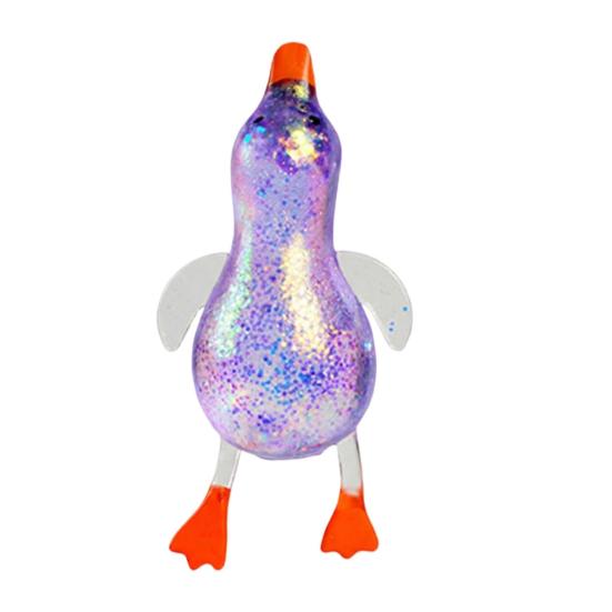 1/4Pcs Duck Sugar Stress Ball Anxiety Relief Glitter Powder Duck Squeeze Toy Stretchy Slow Rising Relaxing Clear Duck Pinch Fidget Toy