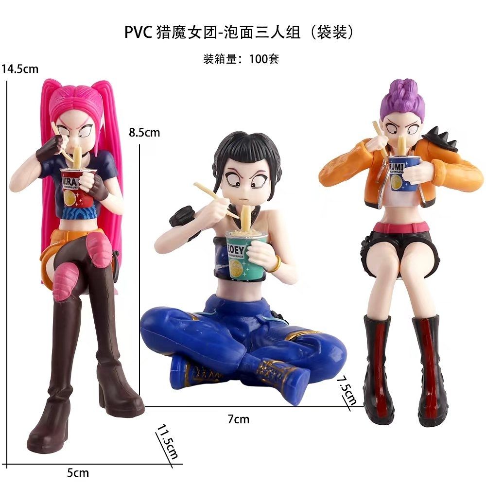 Demon Hunting Witch Squad Zoe Witch Beautiful girl Combination 5.51Inch/14cm Anime two-dimensional Can be move PVC Battle Toys Demon Hunting Team