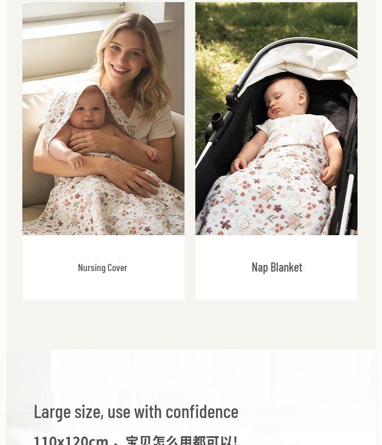 Kangobaby Pure Cotton Double Layer Baby Blanket & Swaddle