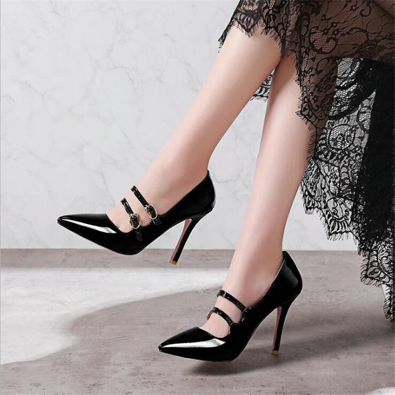 Women Shoes Pumps Fashion High Heels Shoes Ankle Strap Buckle Pumps Women Wedding Shoes Ladies Stiletto Women Heels 32-43