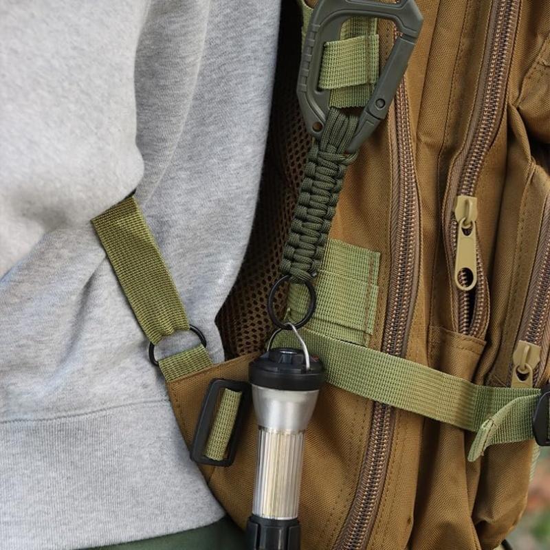 Water Bottle Hanging Buckle Backpack Carabiner Hiking Gadgets  Outdoor Parachute Rope Carabiner Hook Anti-lost Key Chain