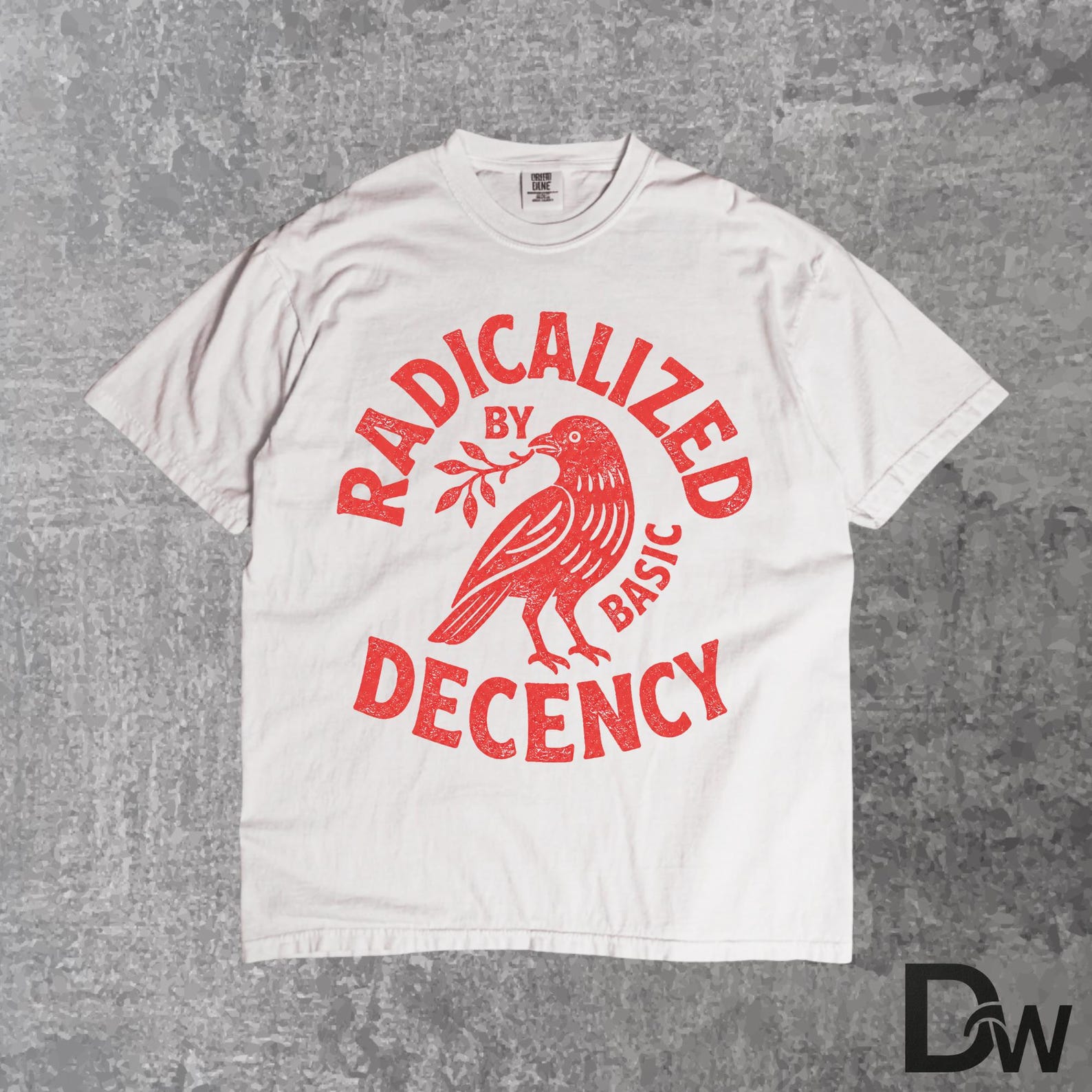 Radicalized By Basic Decency T Shirt, Progressive Activist Tee, Retro Political Graphic Shirt, Social Justice Bird Tee, Liberal Humor Top S