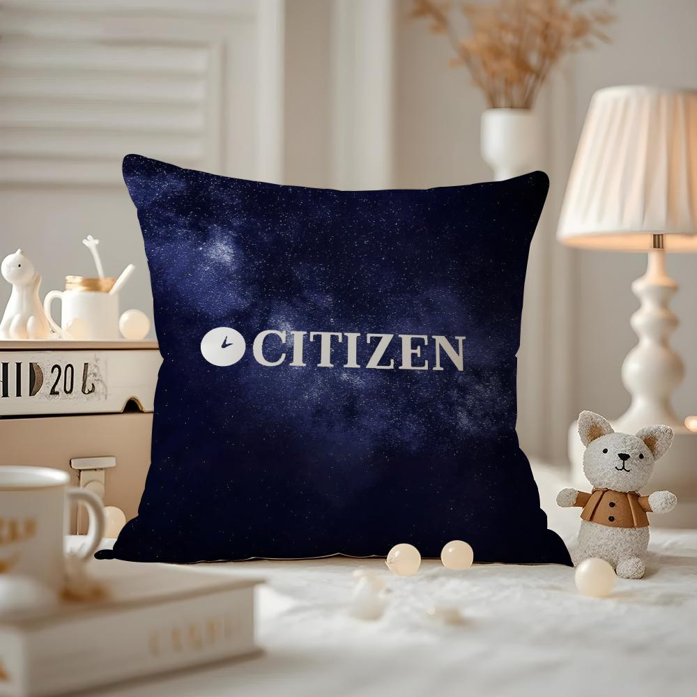 Citizen Cushion Cover Anti-dustmite Pillowcase Invisible Zipper Silky Short Plush Sofa Cushion Cover