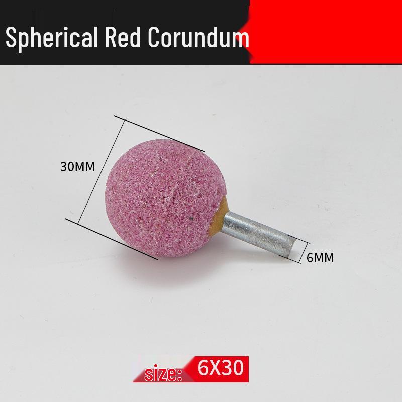 Red Corundum Grinding Wheel 6mm Shank | Metal & Ceramic Polishing Head