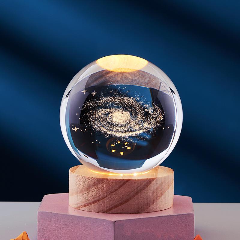 Starry Sky Night Light Crystal Ball - Creative Birthday Gift for Girls, Best Friends, Classmates, Boyfriend Desktop Ornament