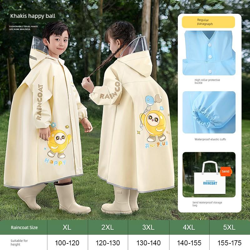 Children's Raincoat for Boys and Girls, Special for Primary School Students To Go To School, Rainproof with Backpack Space, Kindergarten 2025 New