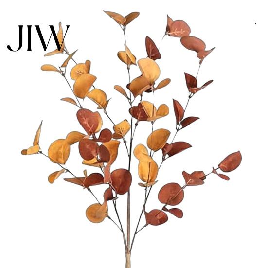 Thanksgiving Harvest Home Decor Fall Eucalyptus Stems, Artificial Leaves, Fake Greenery Branches, Season Foliage Flowers for Wedding Centerpiece