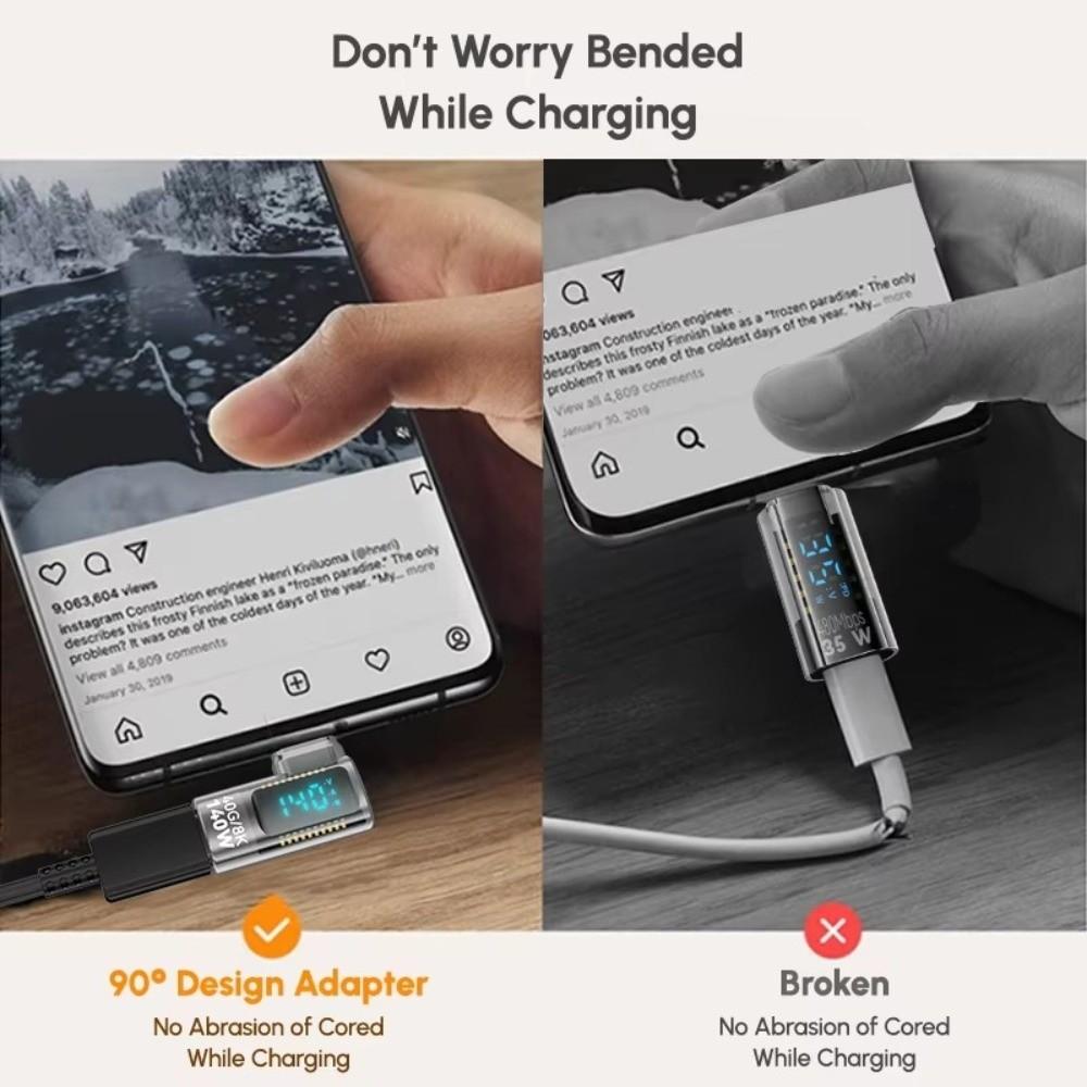 U Shape USB-C Adapter Right Angle USB-C Male To Female Connector Type C Adapter 8K Display