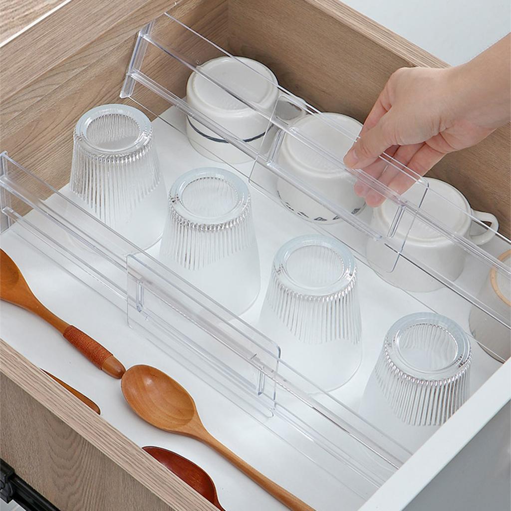 Drawer Divider 8cm Height 27.5 52cm Adjustable Length Expandable Drawer Separator for Kitchen Bedroom Bathroom