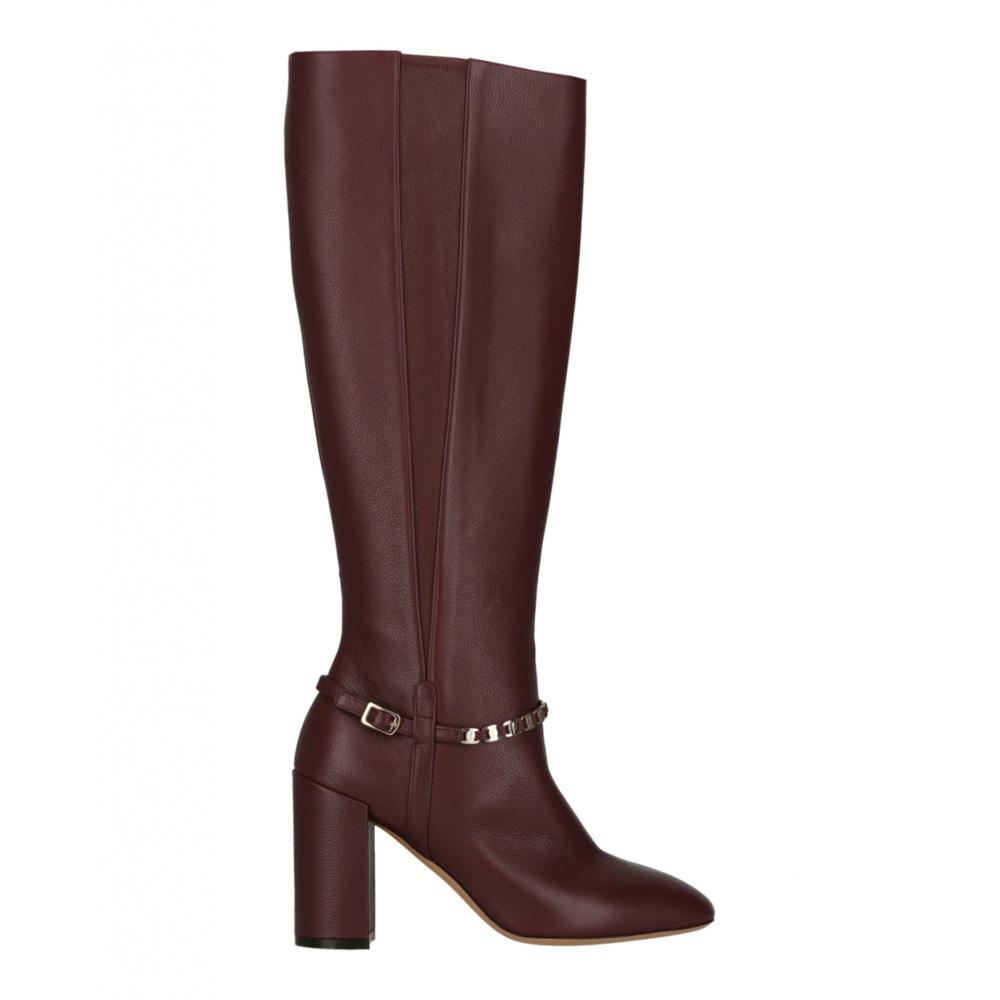 

Salvatore Ferragamo Triba Leather Knee High Boots Burgundy US 5