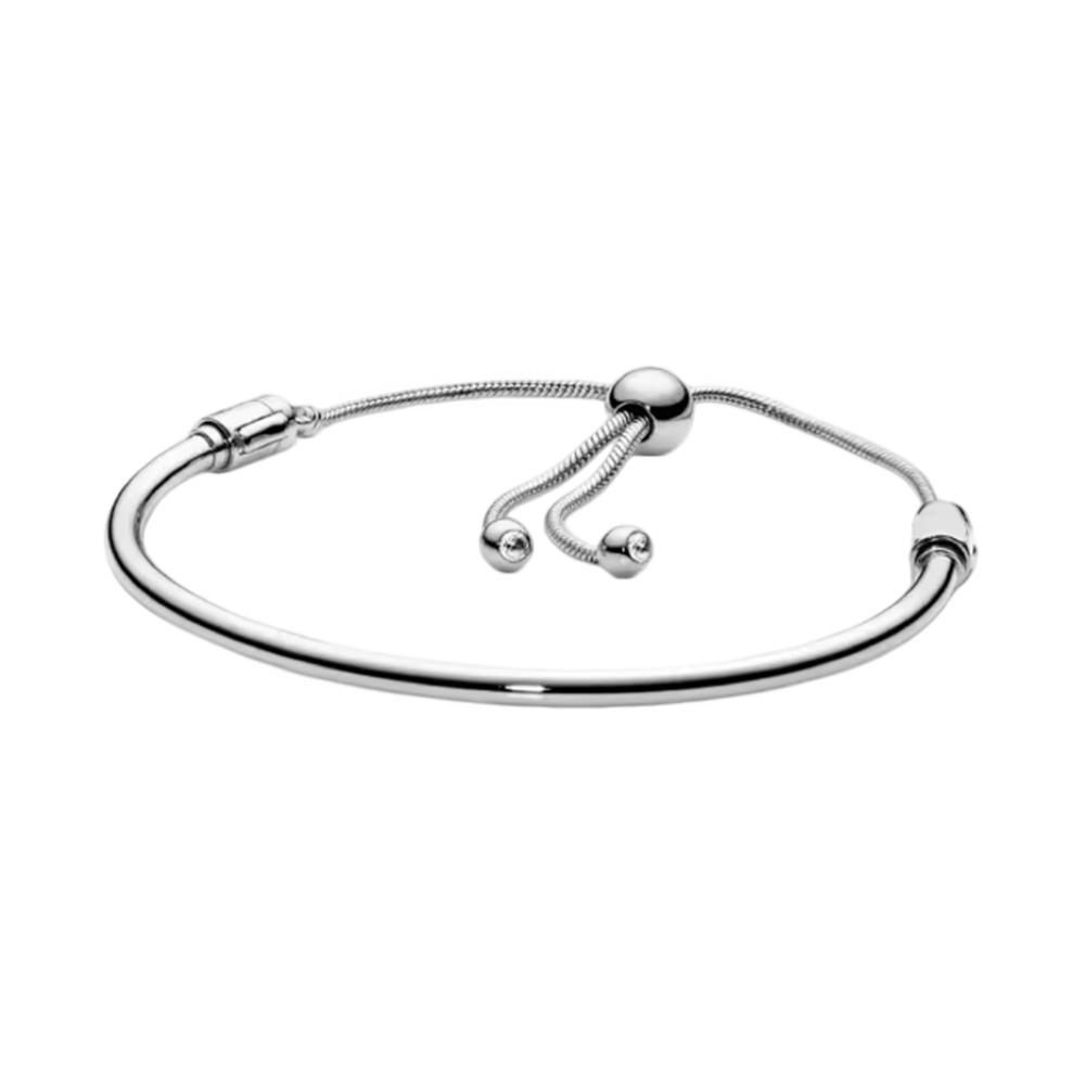 925 Silver Women's Bracelet with Heart T-shaped Buckle and Adjustable Bracelet, Fashionable DIY Jewelry Gift