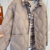 Cotton-padded clothes in autumn and winter, new thickened and loose students splicing retro plaid shirts, fake two-piece cotton jackets for women