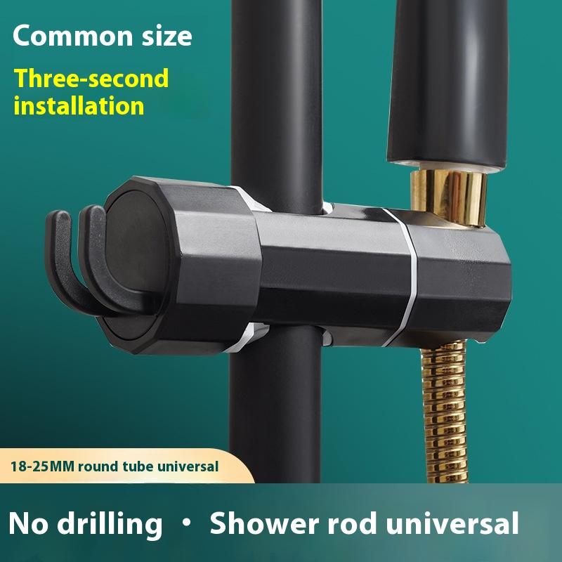 Abs Adjustable Shower Head Holder Shower Holder Clamp Showerhead Rail Slide Bracket Bathroom Accessories Rotation Hook Design