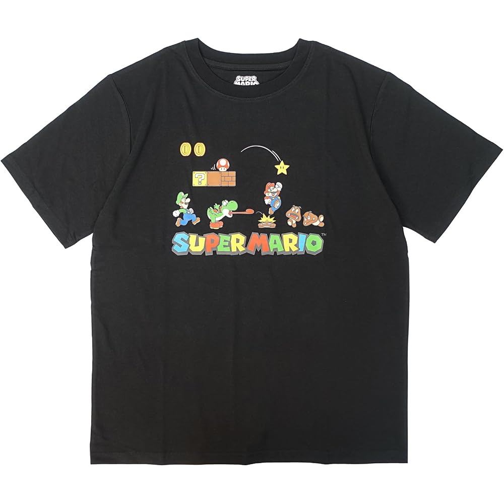[Fine Plus] T-shirt Super Mario Stage Short Sleeve Merchandise Mario Luigi Yoshi