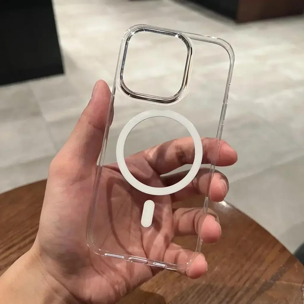 

Ultra Thin Transparent Phone Case for iPhone 16 15 14 13 12 11 Pro Max Plus For Magsafe Wireless Charge Magnetic Clear Cover For iphone15Pro