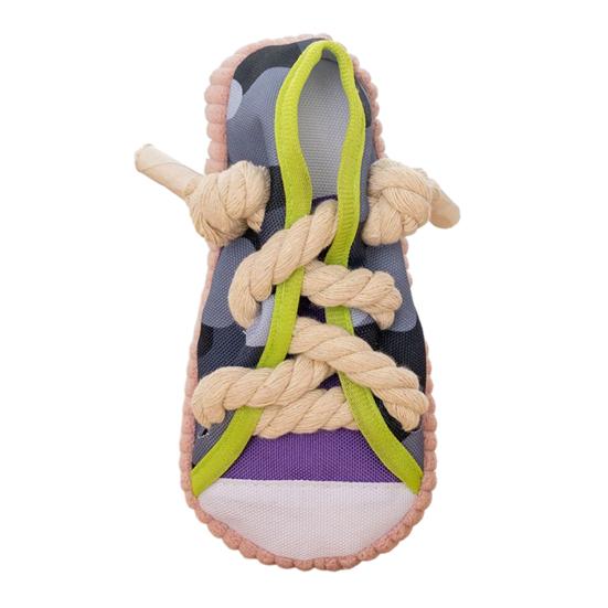 Yousheng Canvas Quietschie Hundespielzeug Pantoffel-förmiges Kauspielzeug für Welpen Kleine Hunde Bissfest Geräuscherzeugend Welpenspielzeug zur Zahnpflege Angstlinderung