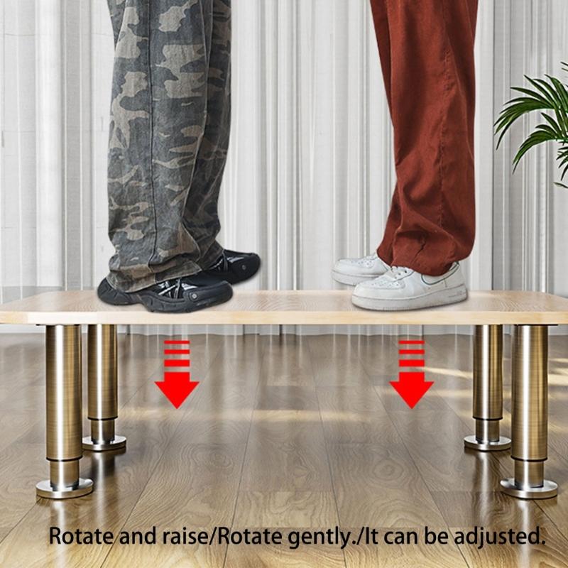  Round Adjustable Furniture Legs 15cm  Steel 250kg Load Capacity Not  Slip Base for Bed Sofa Table