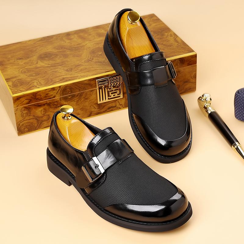 Fashion Fashionable Gentlemen's Casual Men's Leather Shoes Luxurious Business British Style Office Shoes Mesh Breathable Comfort Loafers