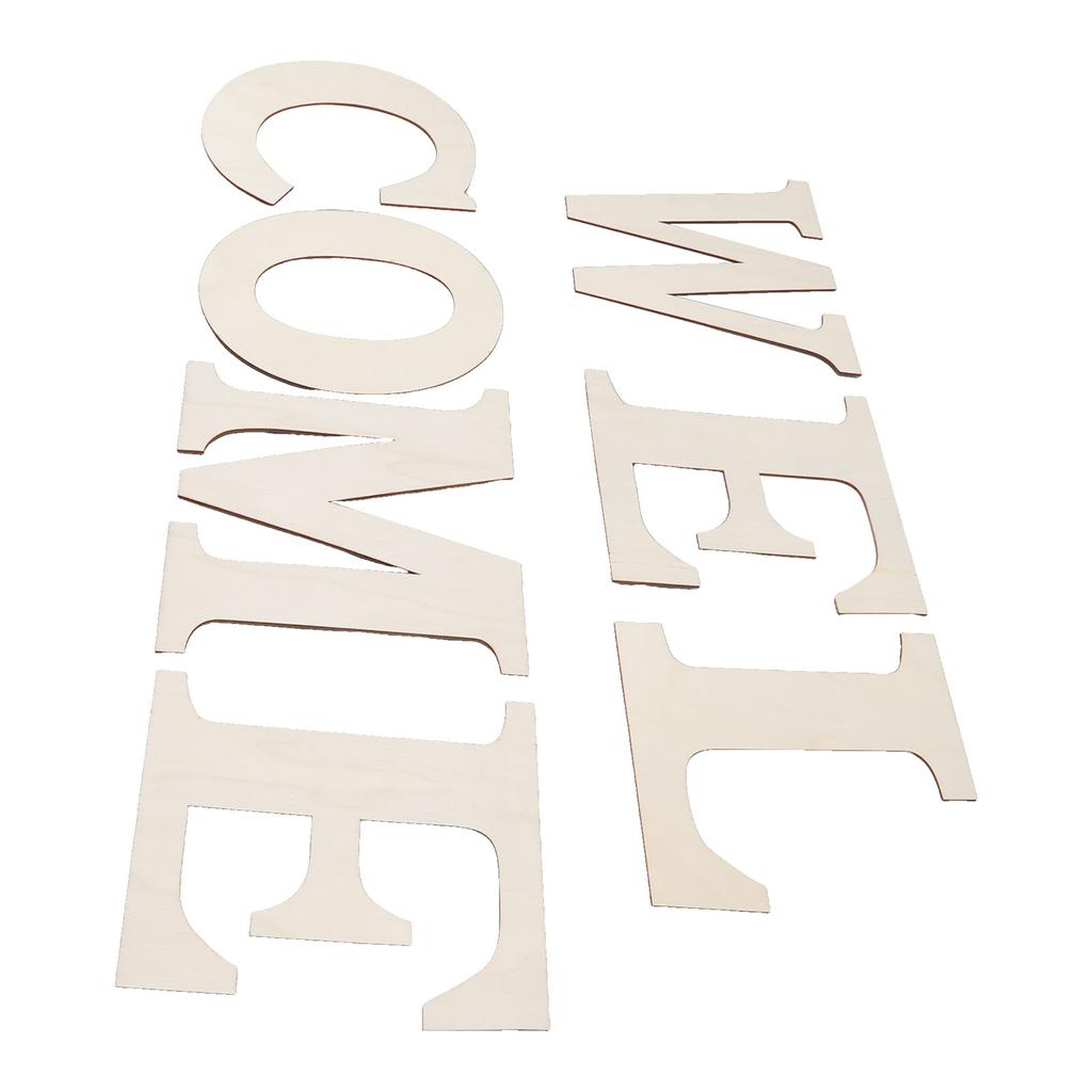 7PCS Welcome Sign Plywood 2mm Thickness Unpainted Welcome Decorative Letters for Wedding Party