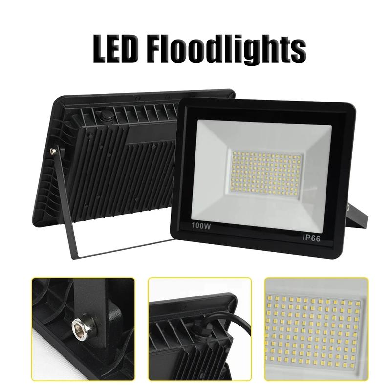 220V IP66 Waterproof Garden LED Spotlight 100W 50W 30W High Brightness LED Suitable for Outdoor Lighting in Garden Streets