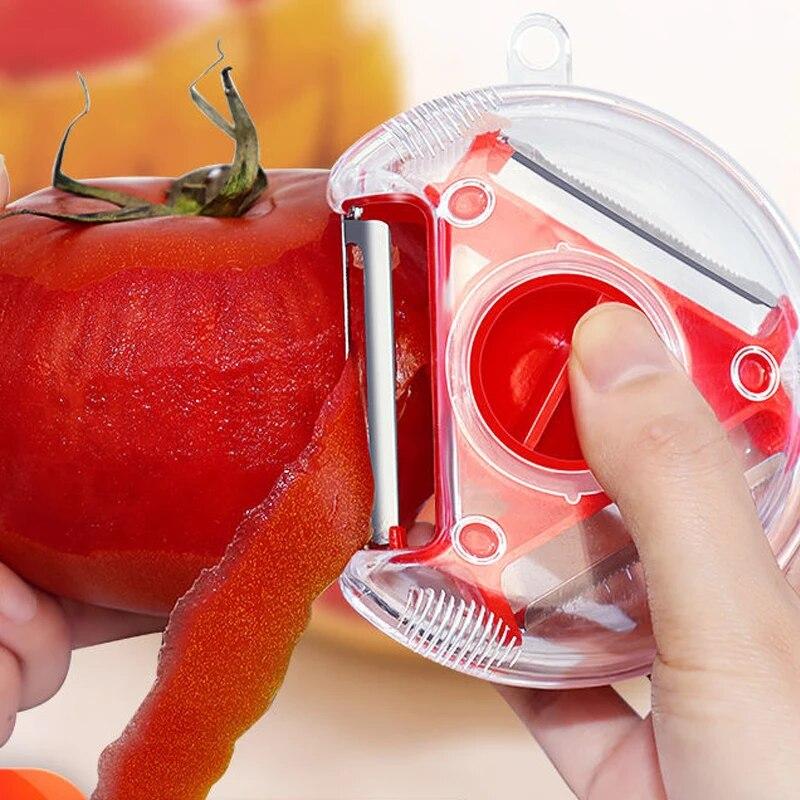 3-i-1 Magic Trio Peeler Set Slicer Shredder Peeler Julienne Cutter Multi Peel Blade Zesters rivjern Kjøkkenverktøy Tilbehør
