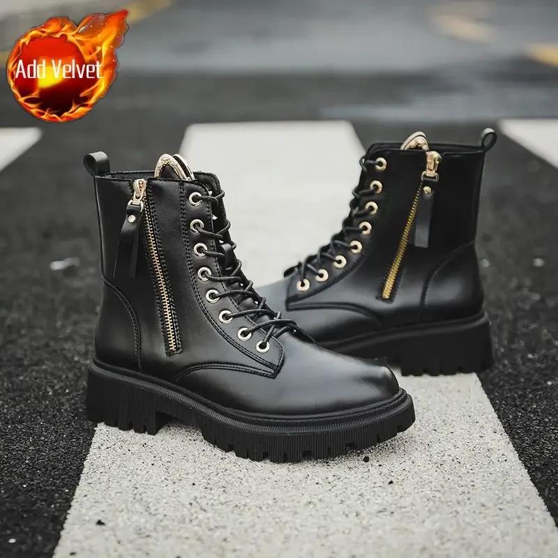 Platform Woman Short Shoes Fashion 2025 Booties Chunky Ankle Boots for Women Biker Chic and Elegant Autumn Designer Luxury Pu 39