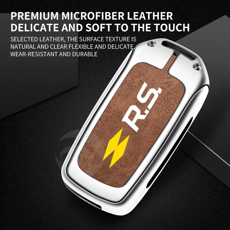 Zinc Alloy Leather Car Key Case Cover for Renault Kadjar Captur Megane Sandero Stepway Logan Clio 5 Arkana Protector Key Shell S444