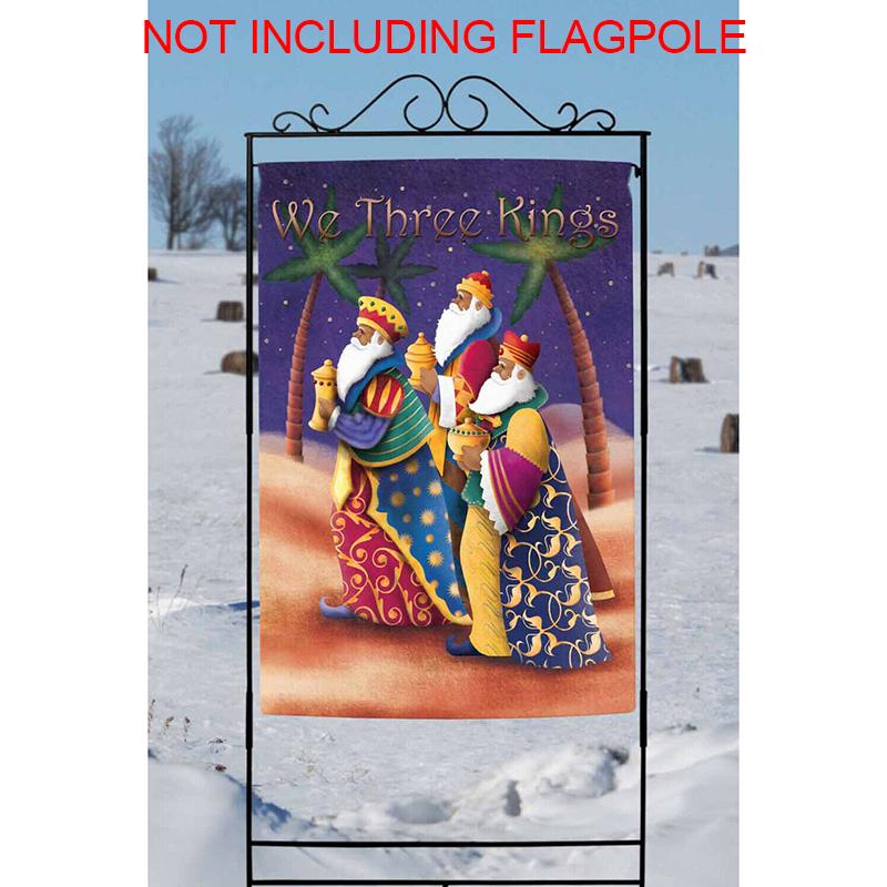 We Three Kings Colorful Wise Men Christmas House Garden Flag Yard Banner