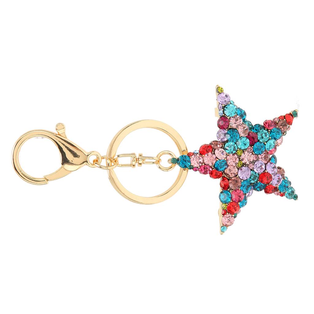 Pentagramm Schlüsselanhänger Glänzender Strass Schön Praktisch Schlüsselanhänger für Heimdekoration Weihnachtsgeschenk Anhänger