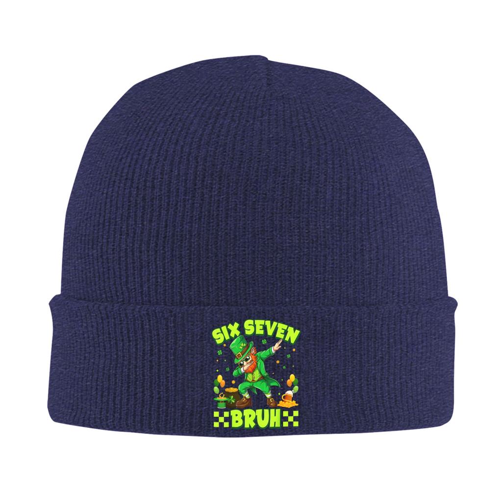Six Seven Bruh 67 Funny Saint Patricks 6 7 Meme Beanie Hats  Skullies Beanies Male Vintage Warm Caps Autumn Design Bonnet Hats