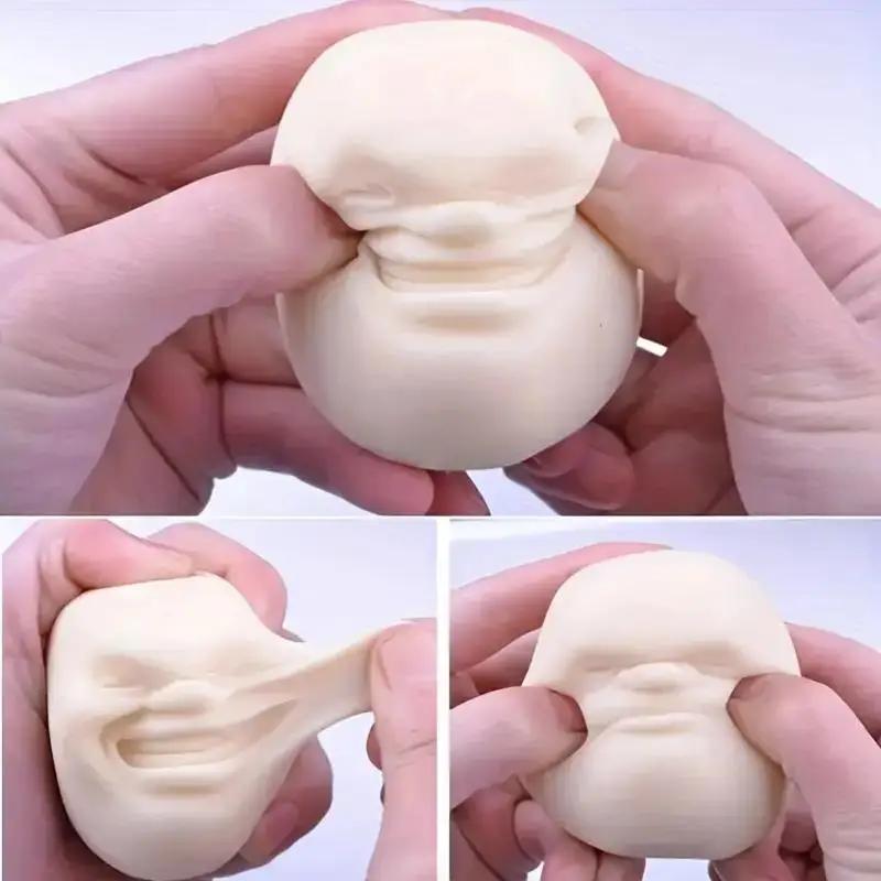 Simulated Grumpy Face Squishies Stretchable Hand Pinch Funny Mood Release Anti-Stress Novelty Squeeze Toy